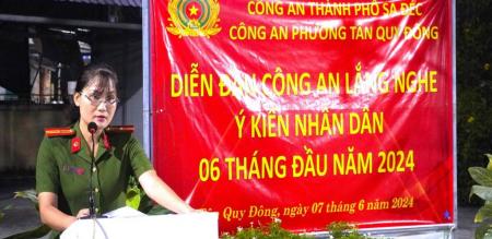 DIỄN ĐÀN CÔNG AN LẮNG NGHE Ý KIẾN NGƯỜI DÂN 06 THÁNG ĐẦU NĂM 2024