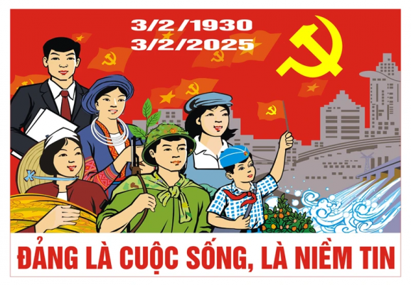 Chào mừng 95 năm Ngày thành lập Đảng Cộng sản Việt Nam  (3/2/1930 - 3/2/2025)